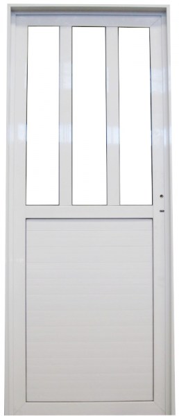 Puerta aluminio 1-2 vidrio repartido vertical